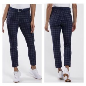 KJUS Ikala 7/8 Treggings Pattern Golf Pant Blue/White Women 40/ US 10/12 Stretch